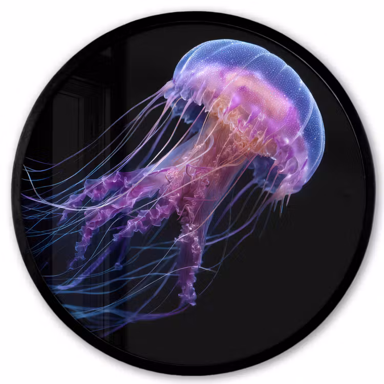Kwal - Doorzichtig - Roze - Tentakels Fotolijst rond zonder passe partout klein -3d