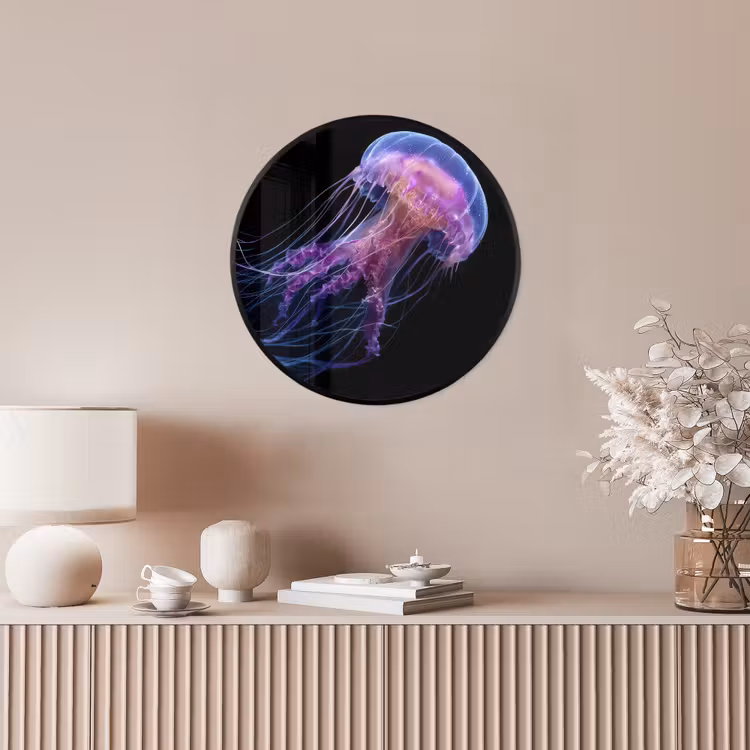 Kwal - Doorzichtig - Roze - Tentakels Fotolijst rond zonder passe partout klein -sfeer3