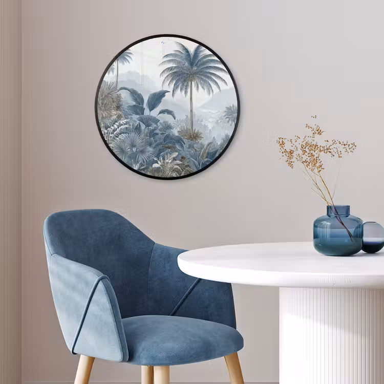 Jungle - Modern - Blauw - Groen Fotolijst rond zonder passe partout klein -sfeer2