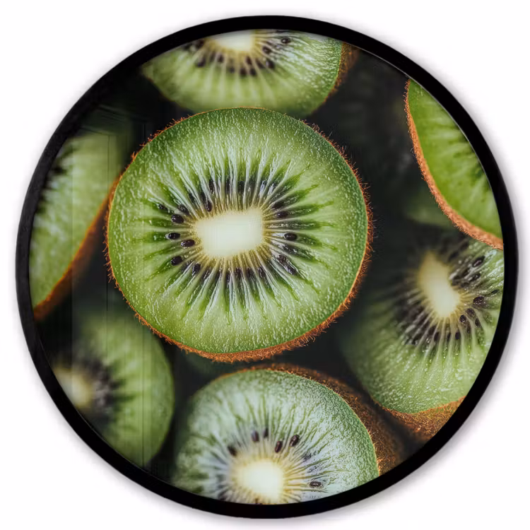 Kiwi - Fruit - Groen Fotolijst rond zonder passe partout klein -3d