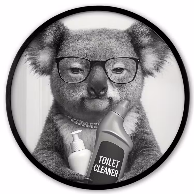 Koala - Bril - Toilet Fotolijst rond zonder passe partout klein -3d