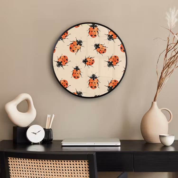 Lieveheersbeestjes - Patroon - Rood Fotolijst rond zonder passe partout klein 856 -sfeer1