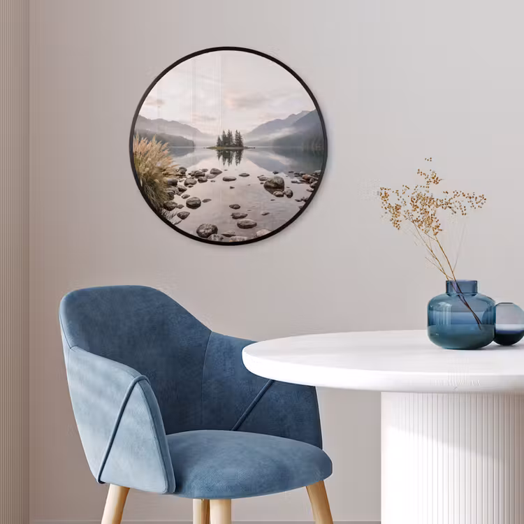 Meer - Bergen - Landschap - Groen Fotolijst rond zonder passe partout klein -sfeer2