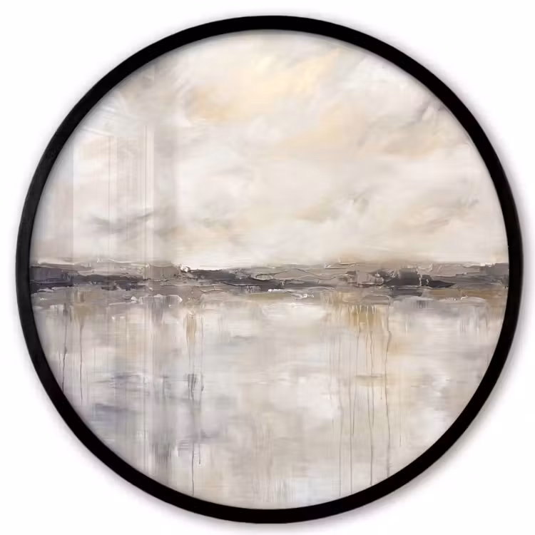 Landschap - Horizon - Natuur - Abstract - Neutraal Fotolijst rond zonder passe partout klein -3d