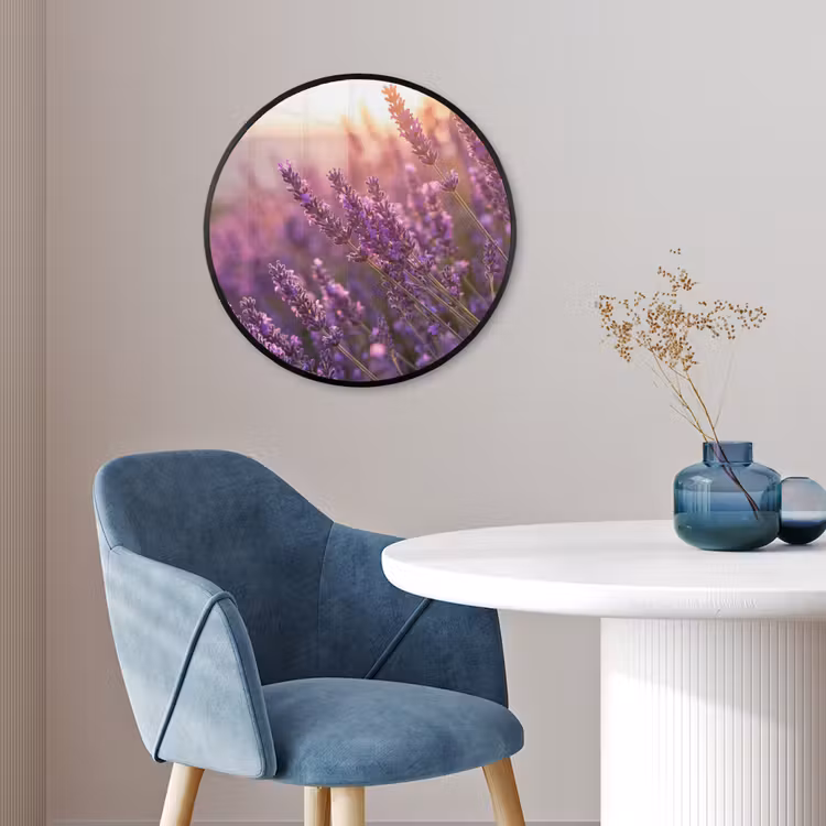 Lavendel - Paars - Zonlicht Fotolijst rond zonder passe partout klein -sfeer2