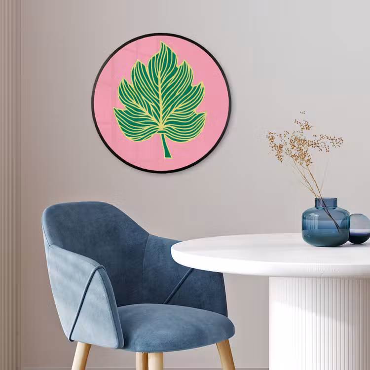 Blad - Groen - Illustratie - Minimalistisch Fotolijst rond zonder passe partout klein -sfeer2