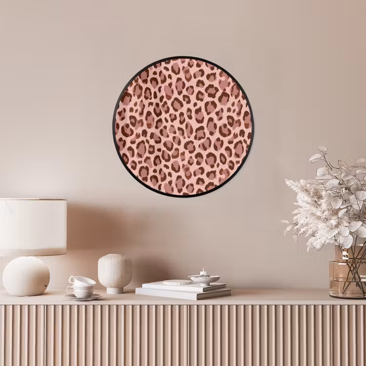 Luipaard - Patroon - Roze Fotolijst rond zonder passe partout klein 856 -sfeer3