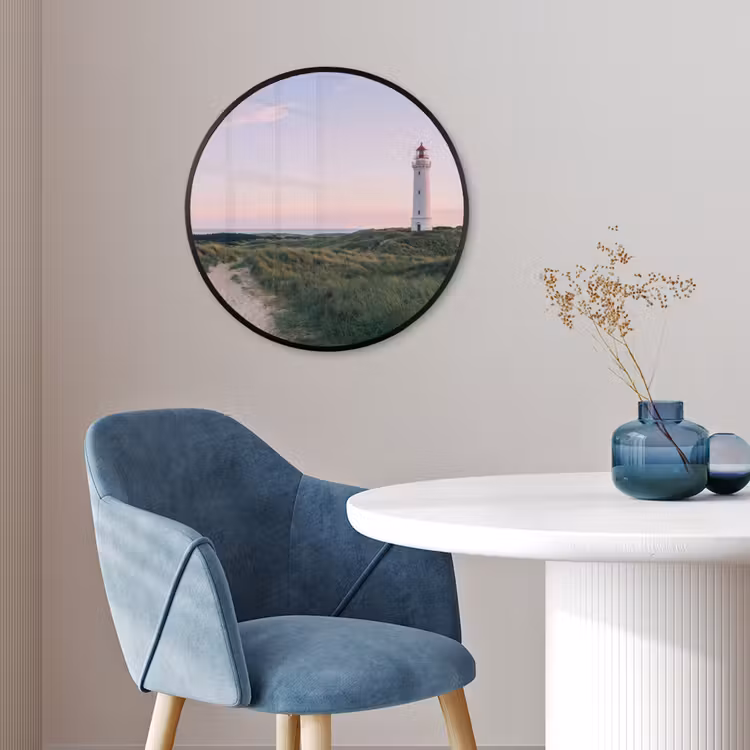 Vuurtoren - Duinlandschap - Zee Fotolijst rond zonder passe partout klein -sfeer2