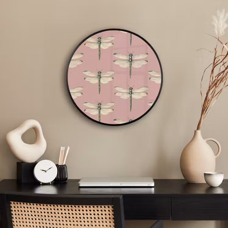 Lillibellen - Patroon - Roze Fotolijst rond zonder passe partout klein 856 -sfeer1