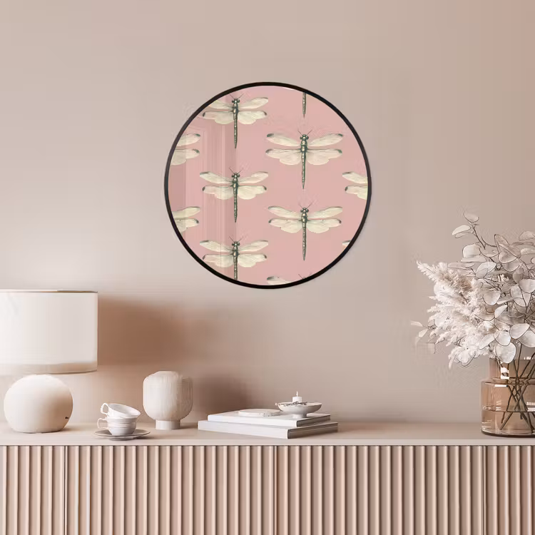 Lillibellen - Patroon - Roze Fotolijst rond zonder passe partout klein 856 -sfeer3