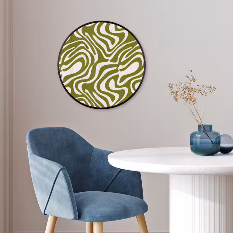 Lijnpatroon - Groen - Organisch Fotolijst rond zonder passe partout klein 856 -sfeer2