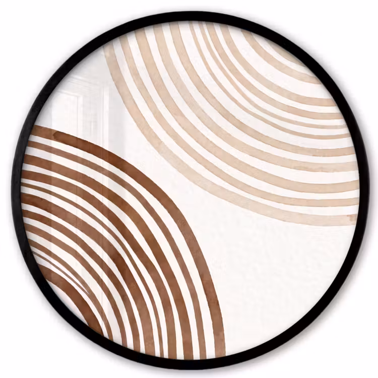Photo Frame Round - Lines - Minimalist - Art - Lijnen - Minimalistisch - Kunst Fotolijst rond zonder passe partout klein