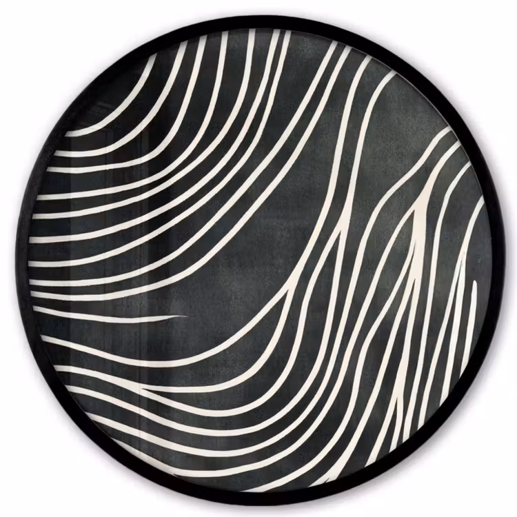 Lijnen - Patroon - Abstract - Wit Fotolijst rond zonder passe partout klein -3d