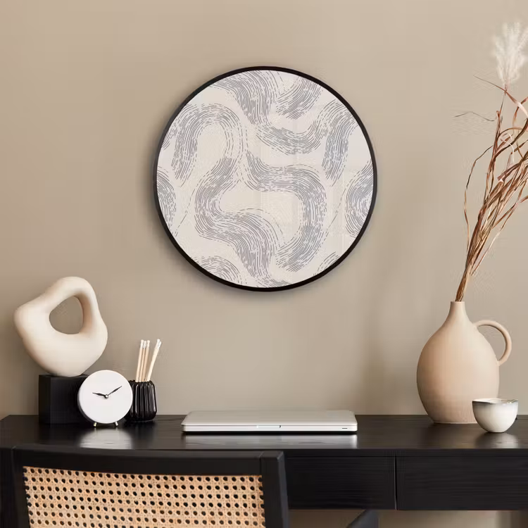 Lijnen - Patroon - Beige - Minimalistisch Fotolijst rond zonder passe partout klein 856 -sfeer1
