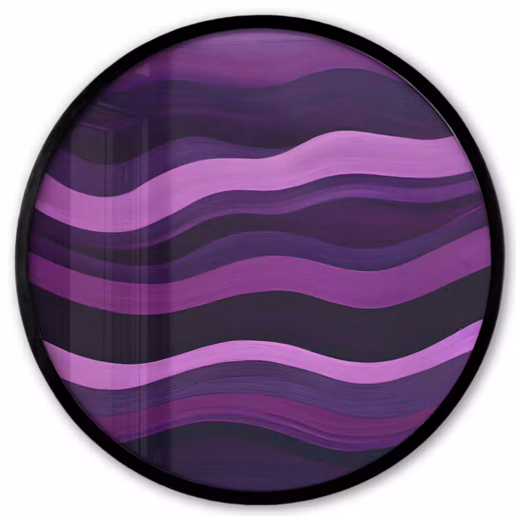 Lijnen - Golven - Paars - Abstract Fotolijst rond zonder passe partout klein -3d