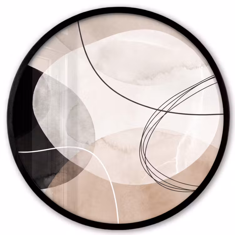 Photo Frame Round - Lines - Wavy - Art - Lijnen - Golvend - Kunst Fotolijst rond zonder passe partout klein