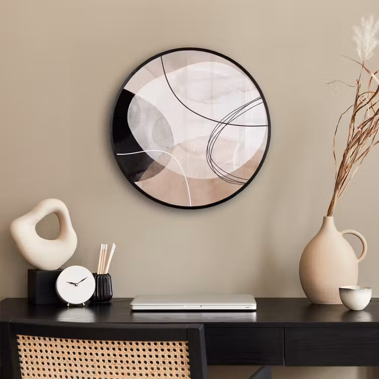 Photo Frame Round - Lines - Wavy - Art - Lijnen - Golvend - Kunst Fotolijst rond zonder passe partout klein
