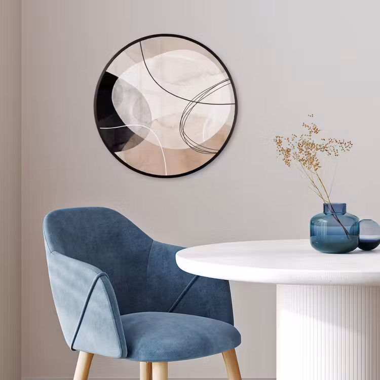 Photo Frame Round - Lines - Wavy - Art - Lijnen - Golvend - Kunst Fotolijst rond zonder passe partout klein