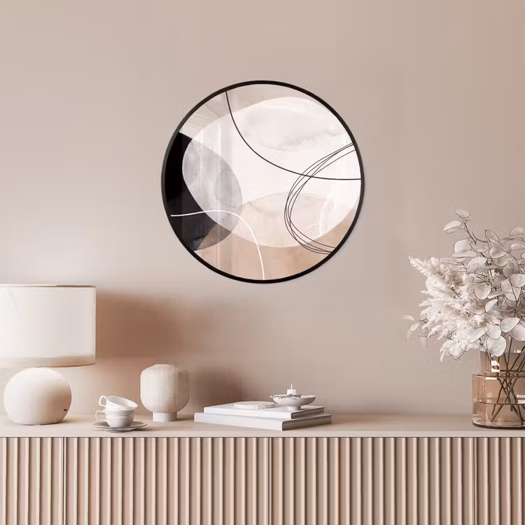 Photo Frame Round - Lines - Wavy - Art - Lijnen - Golvend - Kunst Fotolijst rond zonder passe partout klein