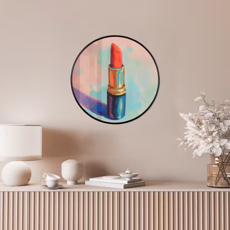 Lippenstift - Rood - Penseelstreken Fotolijst rond zonder passe partout klein -sfeer3