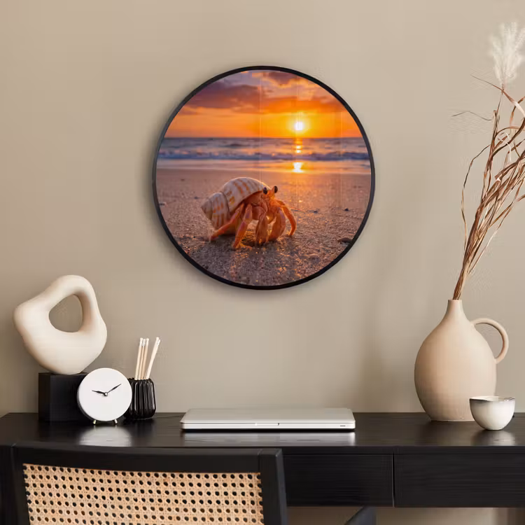 Kreeft - Strand - Natuur - Zonsondergang - Oranje Fotolijst rond zonder passe partout klein -sfeer1