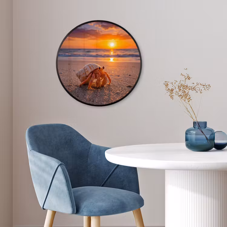 Kreeft - Strand - Natuur - Zonsondergang - Oranje Fotolijst rond zonder passe partout klein -sfeer2