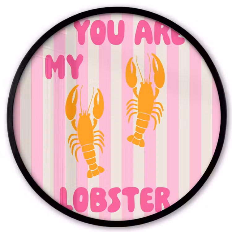 Lobster - Love - Valentijn Fotolijst rond zonder passe partout klein -3d
