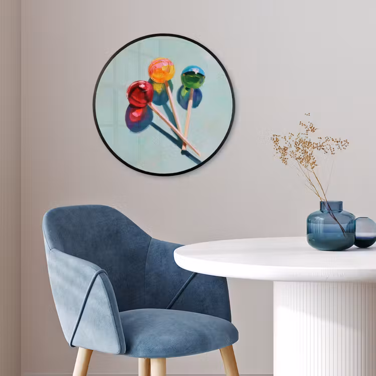 Lollys - Schaduw - Drie - Blauw Fotolijst rond zonder passe partout klein -sfeer2