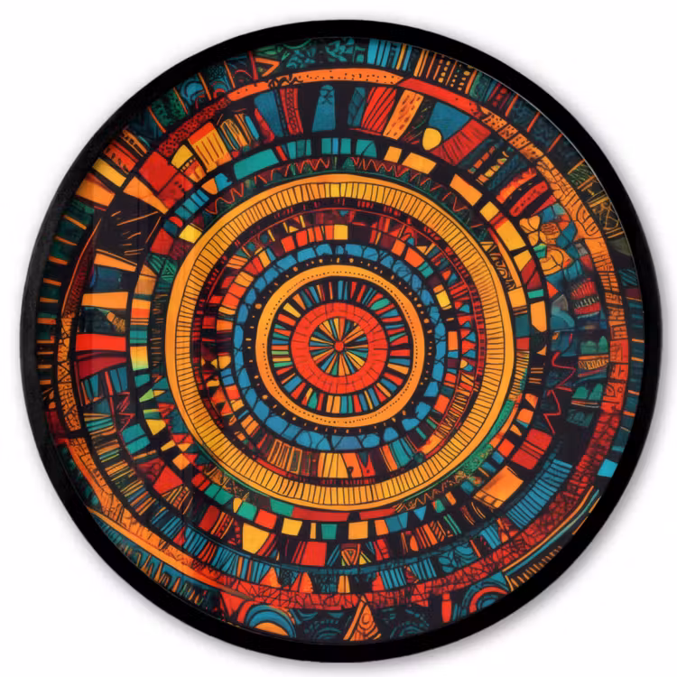 Mandala - Cirkels - Patronen Fotolijst rond zonder passe partout klein -3d