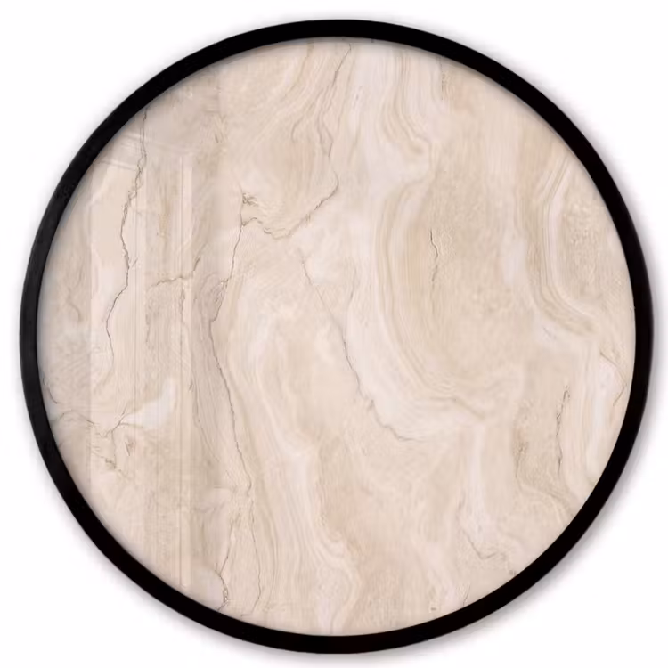 Marmer - Patroon - Beige - Steen - Abstract Fotolijst rond zonder passe partout klein -3d
