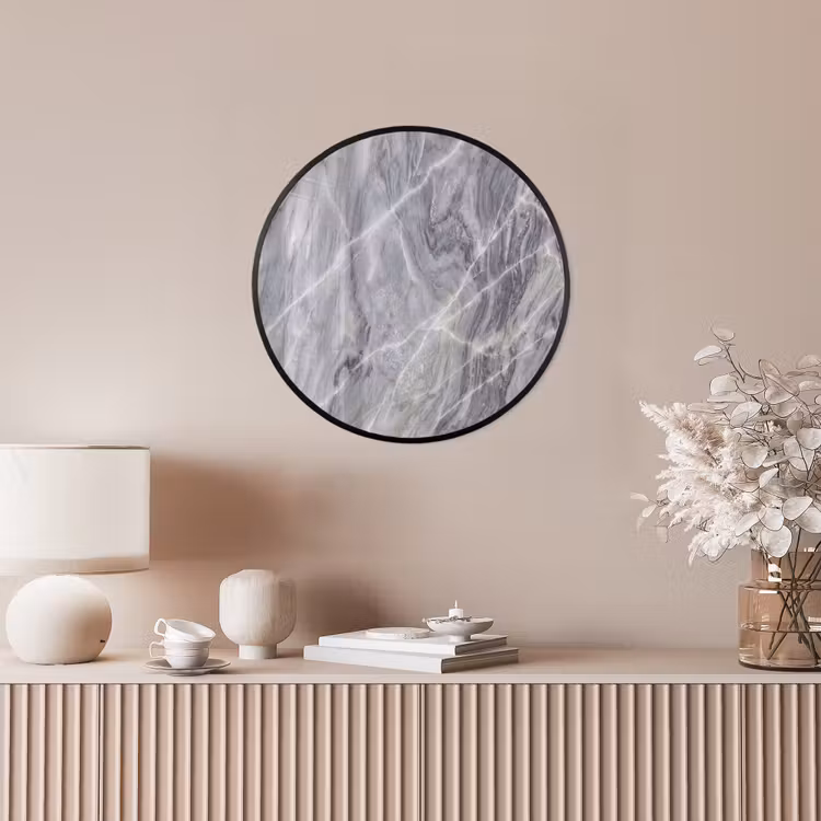 Marmer - Ader - Patroon - Abstract - Grijs Fotolijst rond zonder passe partout klein -sfeer3