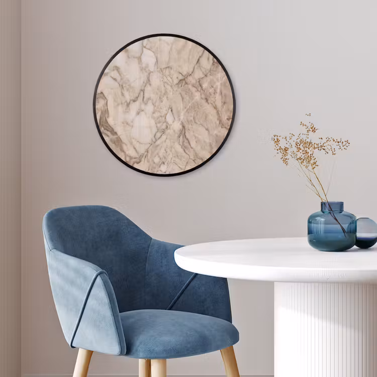Marmer - Aderen - Textuur - Beige - Modern Fotolijst rond zonder passe partout klein -sfeer2