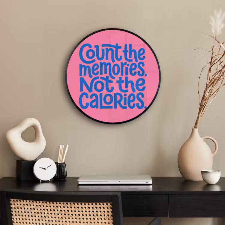 Memories - Roze - Blauw - Quote Fotolijst rond zonder passe partout klein -sfeer1