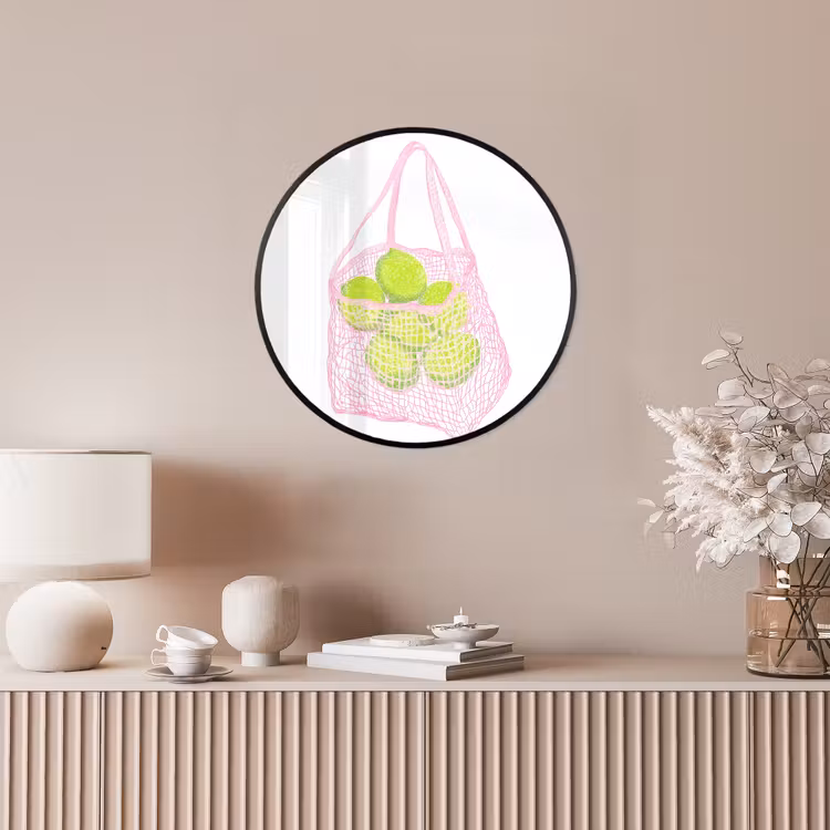 Netzakje - Roze - Illustratie - Limoenen Fotolijst rond zonder passe partout klein -sfeer3