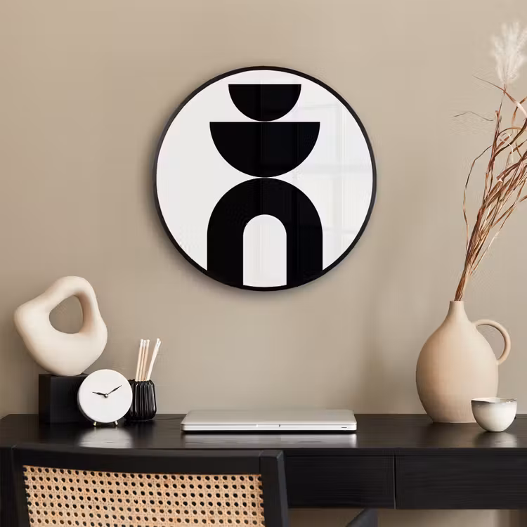 Photo Frame Round - Minimalist - Art - White - Minimalistisch - Kunst - Wit Fotolijst rond zonder passe partout klein