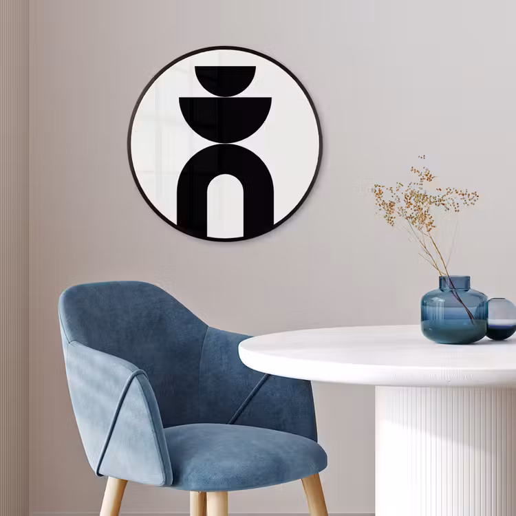 Photo Frame Round - Minimalist - Art - White - Minimalistisch - Kunst - Wit Fotolijst rond zonder passe partout klein