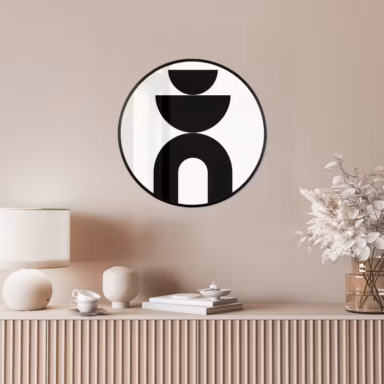 Photo Frame Round - Minimalist - Art - White - Minimalistisch - Kunst - Wit Fotolijst rond zonder passe partout klein