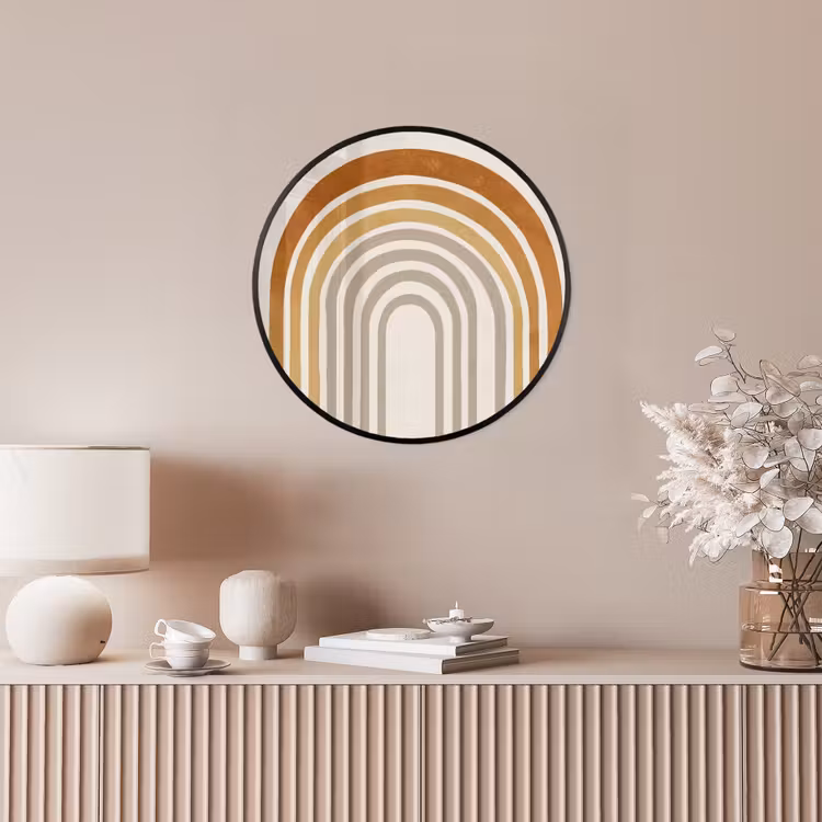 Minimalistisch - Boog - Lijnen - Beige Fotolijst rond zonder passe partout klein -sfeer3
