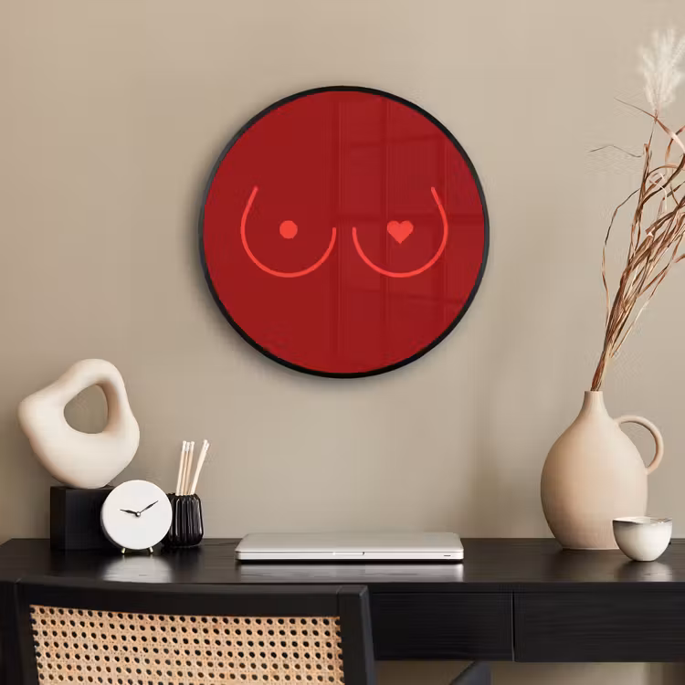 Minimalistisch - Lijnillustratie - Rood Fotolijst rond zonder passe partout klein -sfeer1