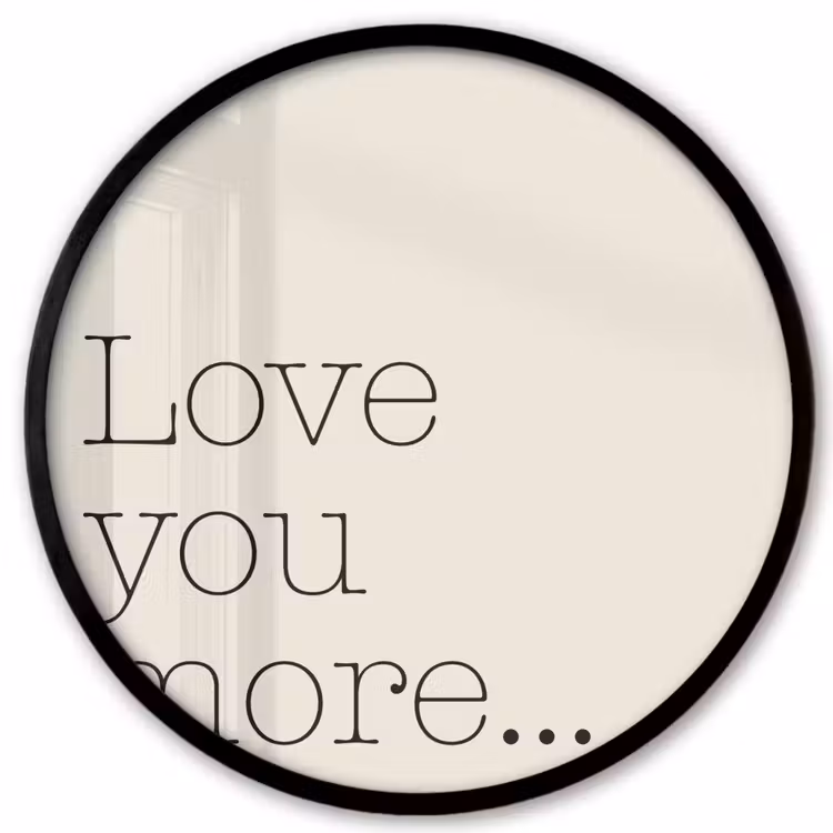 Minimalistisch - Love - Beige Fotolijst rond zonder passe partout klein -3d