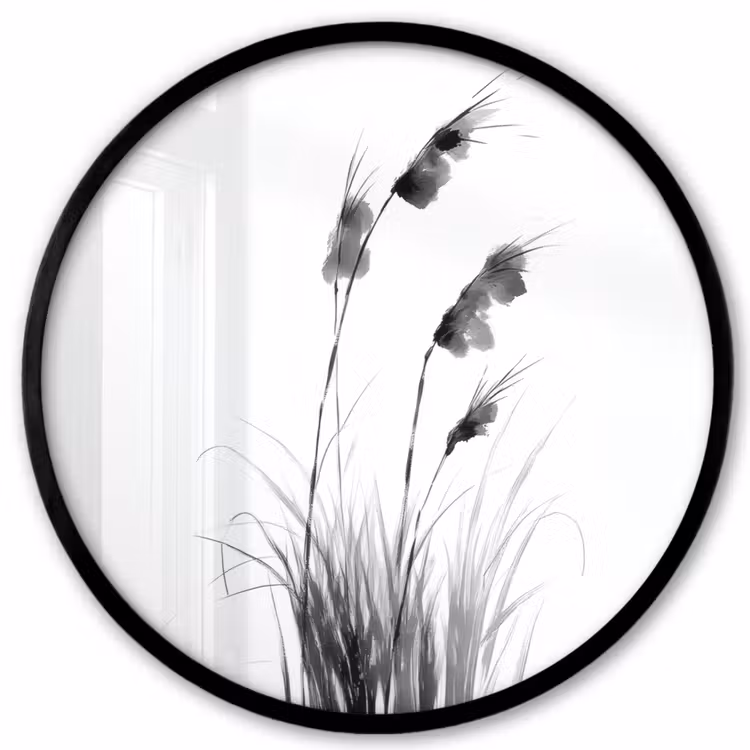Minimalistisch - Stelen - Wit Fotolijst rond zonder passe partout klein -3d
