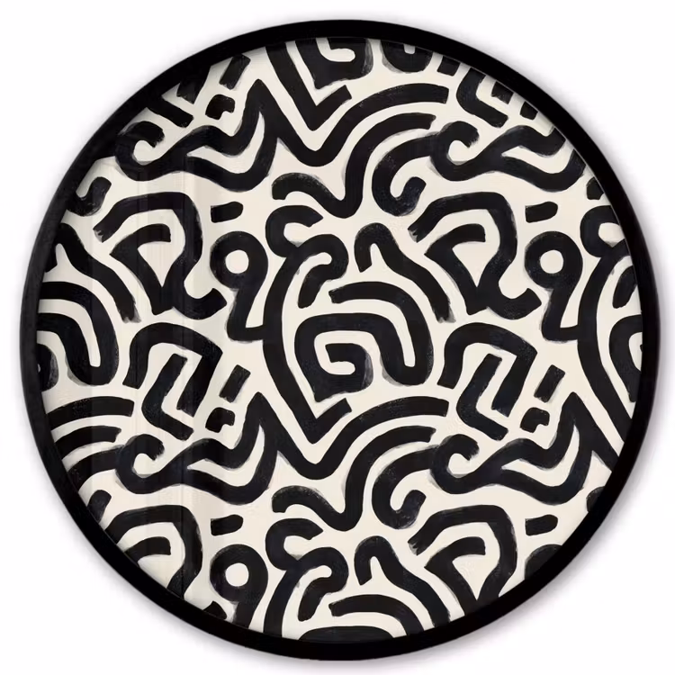Modern - Abstract - Zwart Fotolijst rond zonder passe partout klein 856 -3d