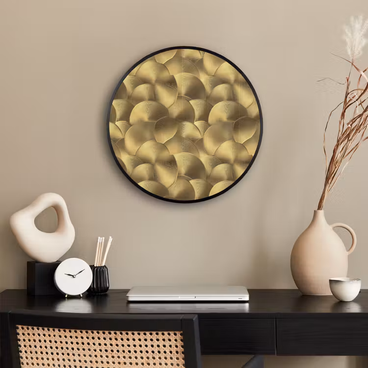 Modern - Cirkel - Goud Fotolijst rond zonder passe partout klein 856 -sfeer1