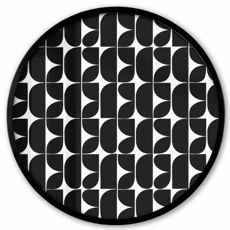 Modern - Geometrisch - Zwart Fotolijst rond zonder passe partout klein 856 -3d