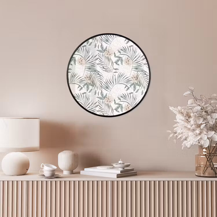 Monstera - Palmblad - Jungle - Tropisch Fotolijst rond zonder passe partout klein -sfeer3