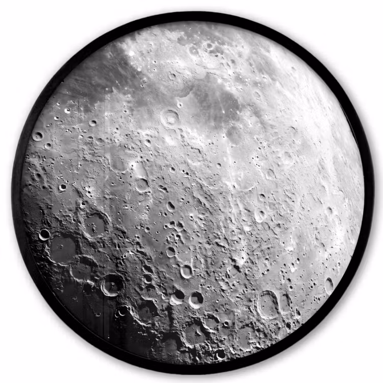 Photo Frame Round - Moon - Craters - Space - Maan - Kraters - Ruimte Fotolijst rond zonder passe partout klein