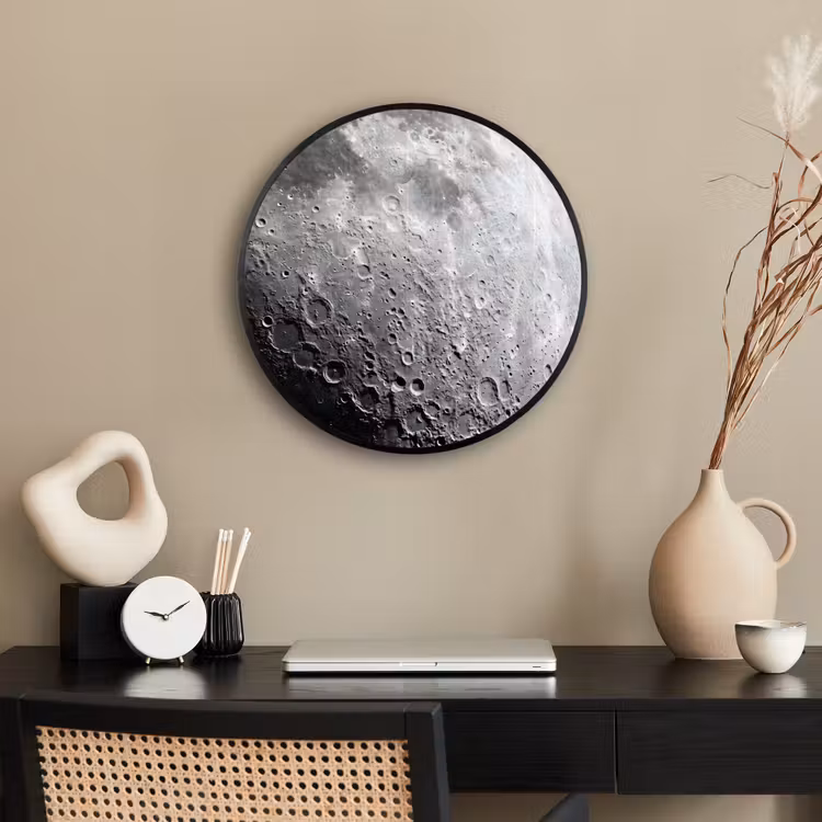 Photo Frame Round - Moon - Craters - Space - Maan - Kraters - Ruimte Fotolijst rond zonder passe partout klein