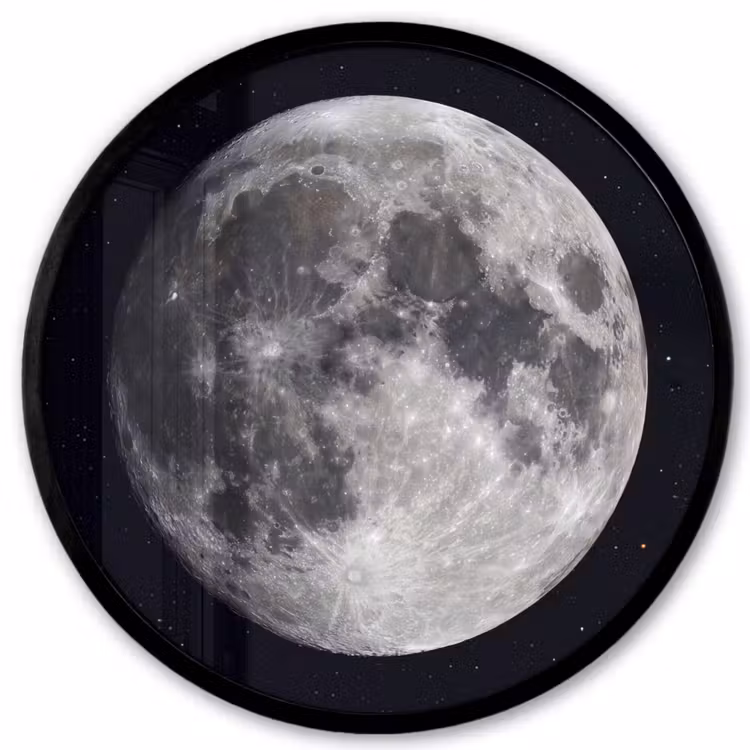 Photo Frame Round - Moon - Stars - Space - Maan - Sterren - Ruimte Fotolijst rond zonder passe partout klein