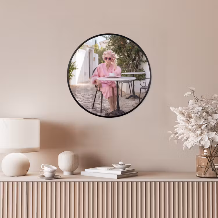 Ochtendjas - Krulspelden - Roze Fotolijst rond zonder passe partout klein -sfeer3