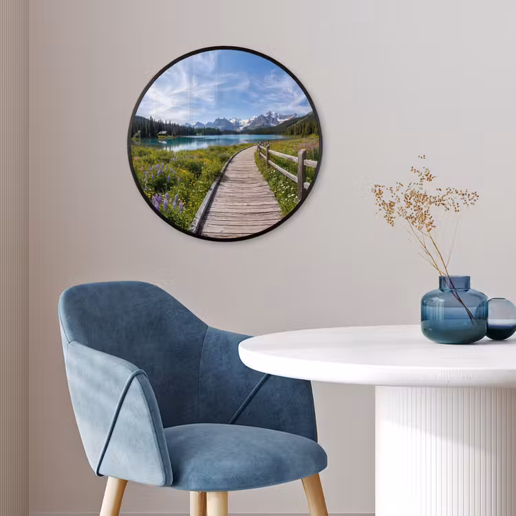 Bergen - Meer - Landschap - Blauw Fotolijst rond zonder passe partout klein -sfeer2
